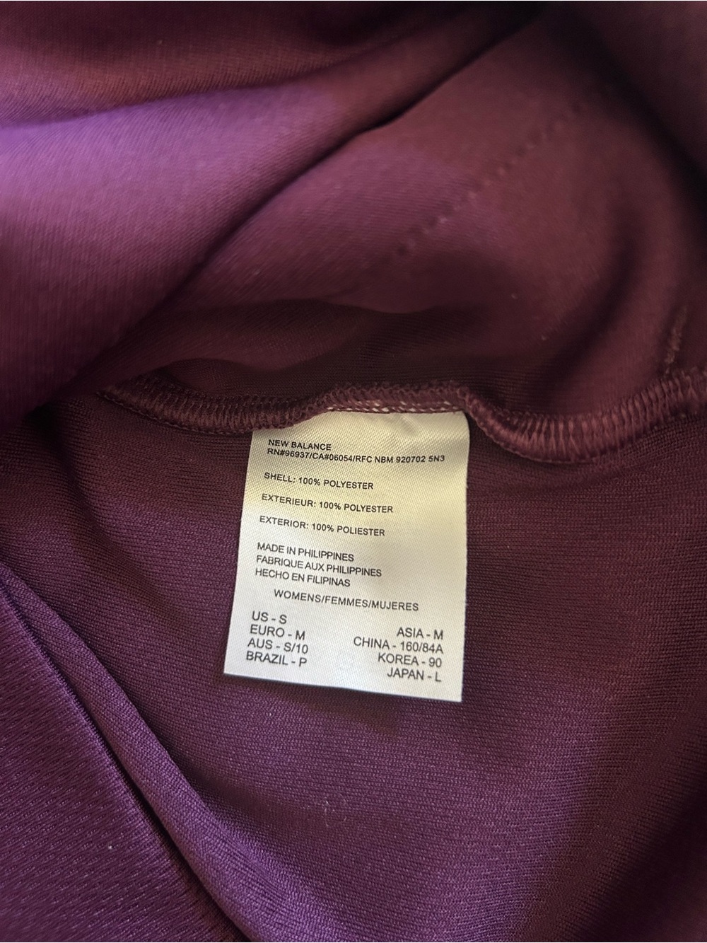 New Balance Purple Lightweight Athletic Zip Up Hoodie Small - Picture 5 of 7